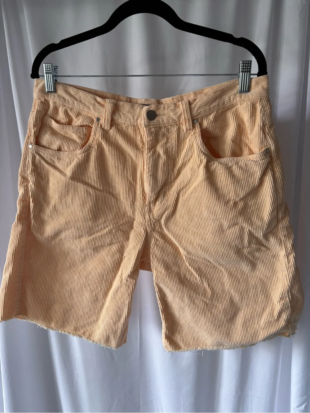 Urban Outfitters Peach Corduroy Flat-Front Shorts